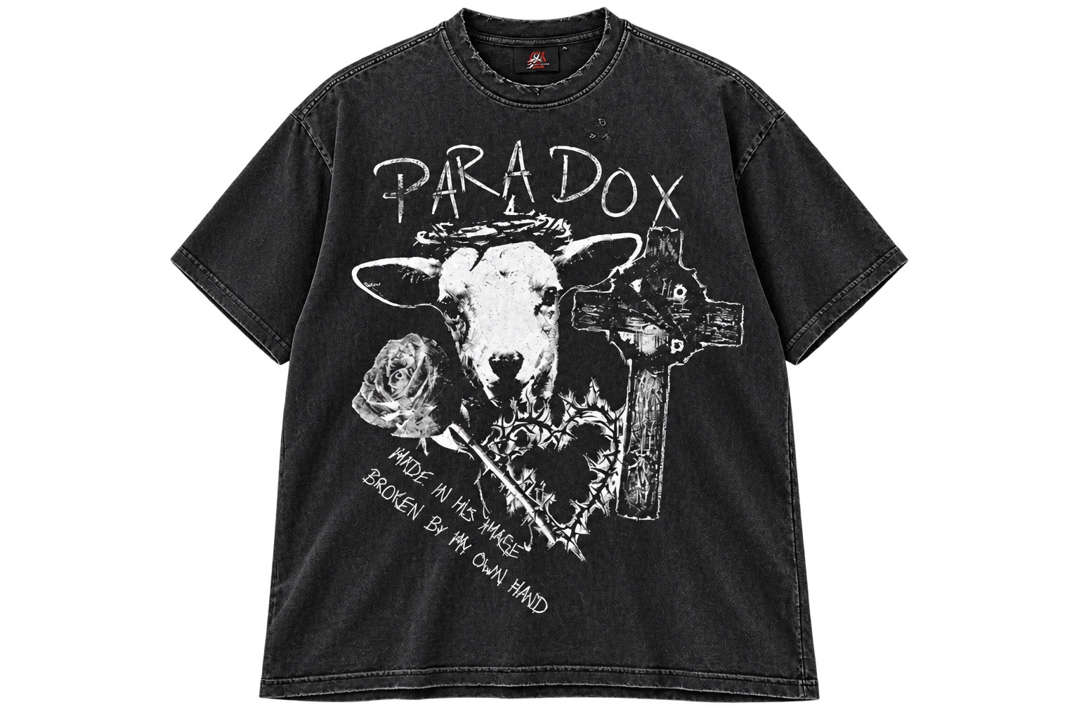 "PARADOX" DISTRESSED TEE